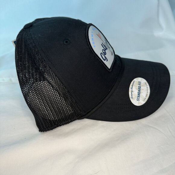 NWT Tommy Bahama Black Mesh Snapback Trucker Hat Golf Club Patch Logo Cap - Picture 4 of 8